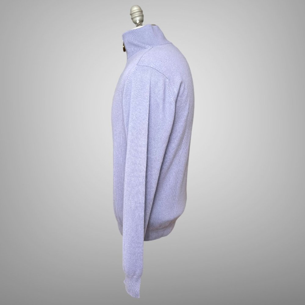 Hermes Long Sleeve 100% Cashmere Mens Quarter Zip Trucker's Sweater EU Size M - Picture 4 of 14